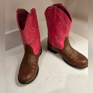 ROPER Little Girl’s Light Up Pink Leather‎ Cowboy kids Boots Size 3